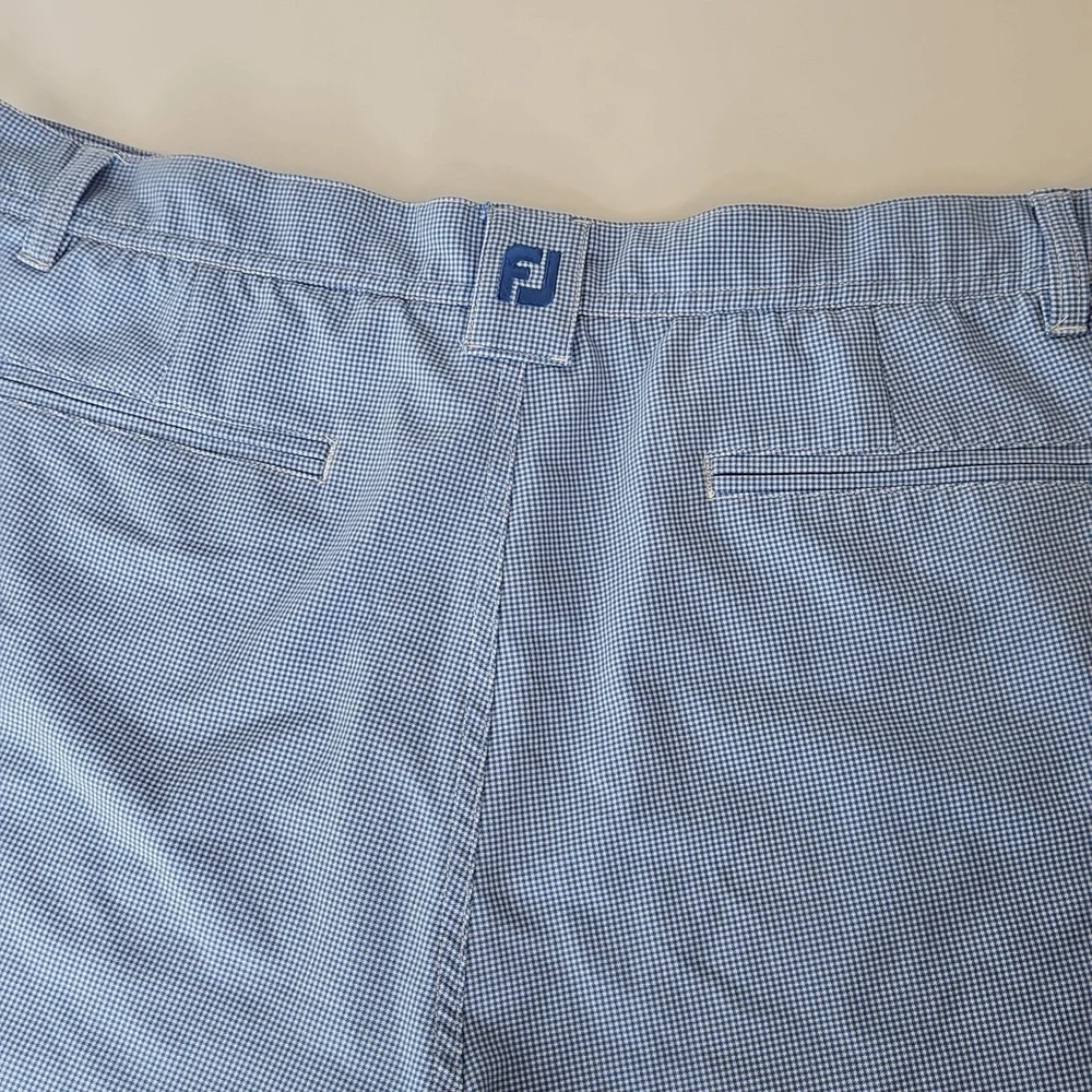 FootJoy Men's Lt Blue Mini Check Performance Golf Shorts Size 36